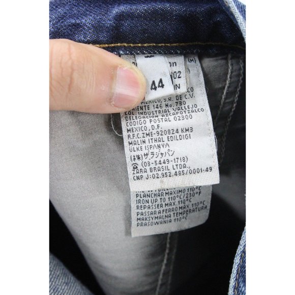 Zara Flare Jeans Mens Blue Denim Straight Medium Washed Designer Size 44 - Picture 11 of 12